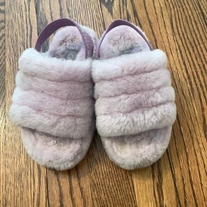 Girls UGG light purple sling back slippers very gently used.
